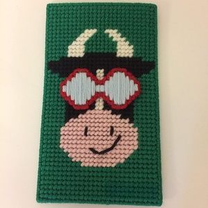 New Cow Sunglasses Case Whimsical Animal Wearing Glasses Holds Eyeglasses/Safety